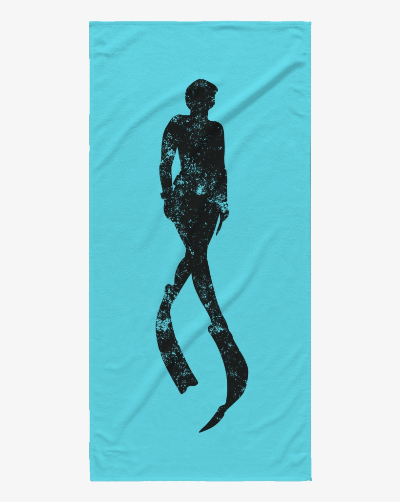 Freediver Silhouette Beach Towel - Silhouette Of A Free Diver, transparent png #401250
