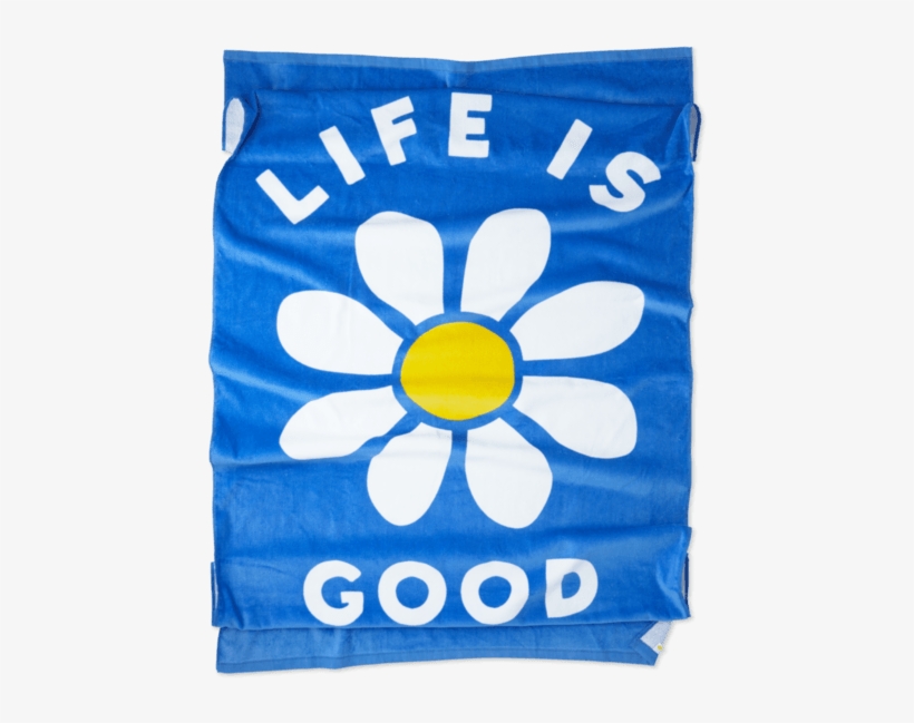 Daisy Beach Towel - Life Is Good. Beach Towel Lig Daisy, Tile Blue, transparent png #401323