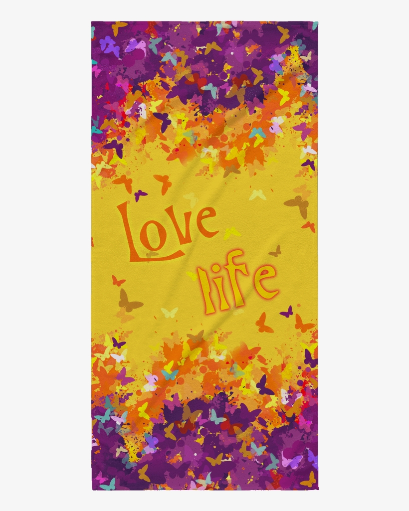 Love Life Butterfly Beach Towel - New Butterflies Velour Beach Towel, transparent png #401461