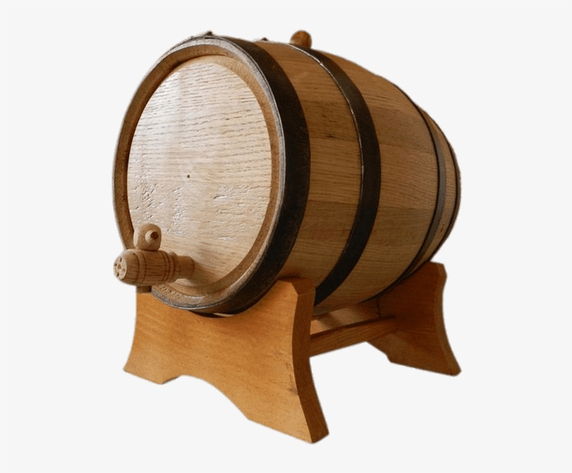Barril Dispensador De Bebidas - Oak Beverage Dispensing Barrel With Black Steel Bands, transparent png #401873