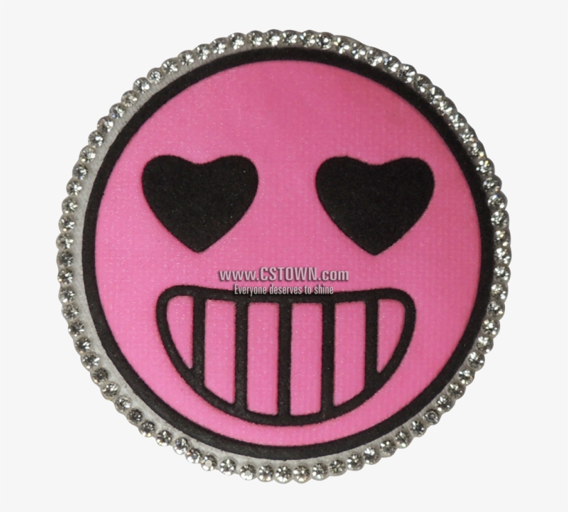 Pink Round Smile Emoji Face Applique - Smiley, transparent png #403300