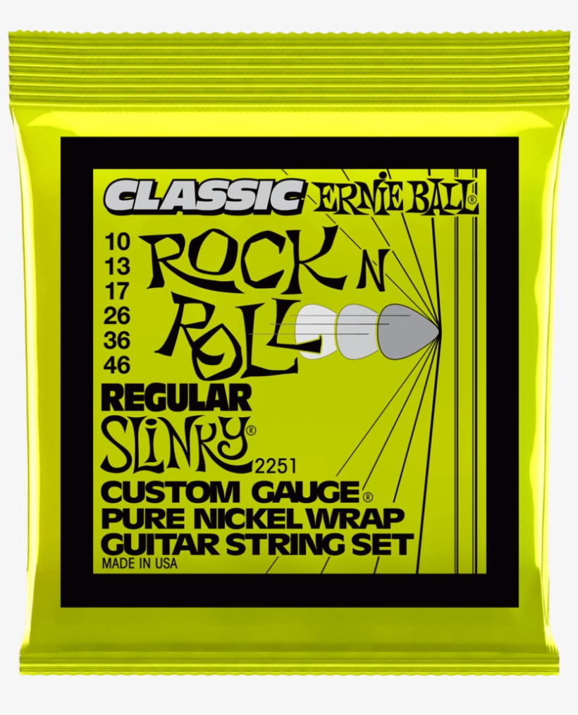 Regular Slinky Classic Rock N Roll Pure Nickel Wrap - Ernie Ball 2251 Classic Pure Nickel Regular Slinky, transparent png #403510