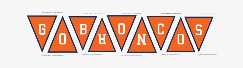 Printable Broncos Banner “ - Greeting Card, transparent png #403912