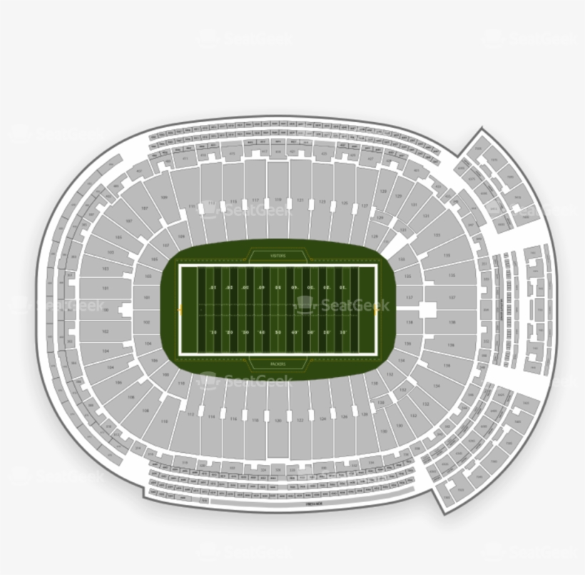 Green Bay Packers Seating Chart - Lambeau Field, transparent png #404508