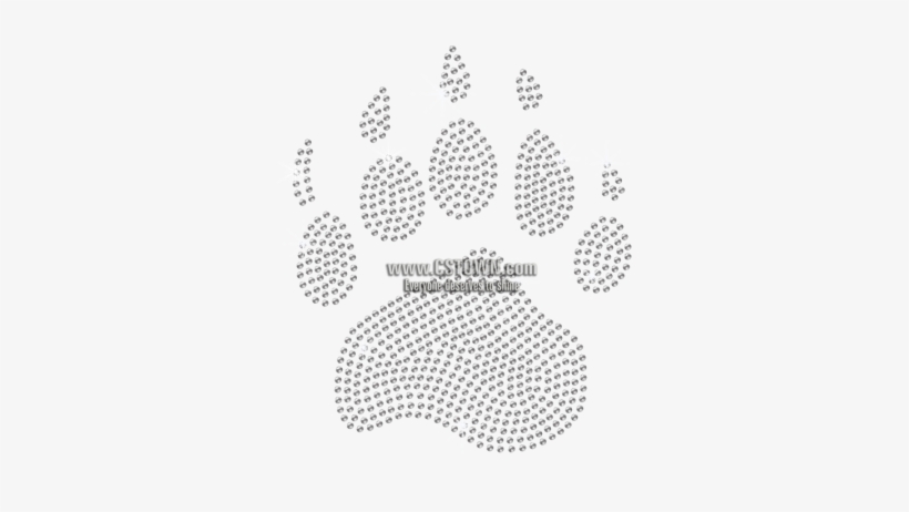 Grey Wolf Paw Print Rhinestone Hot-fix Design - Hotfix, transparent png #405559