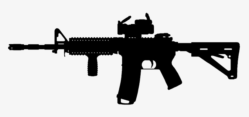 Assault Rifle Silhouette Png - Ar 15 Decal, transparent png #405719