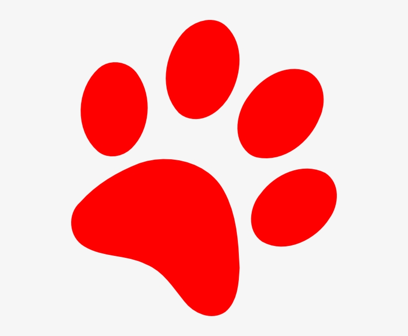 Free Download Wildcat Dog Paw Clip Art - Red Dog Paw Print, transparent png #405760