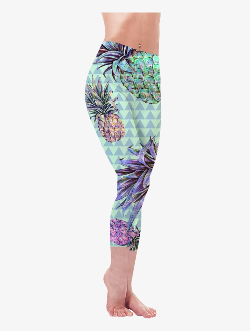 Pina Colada Cropped Leggings - Leggings, transparent png #406153
