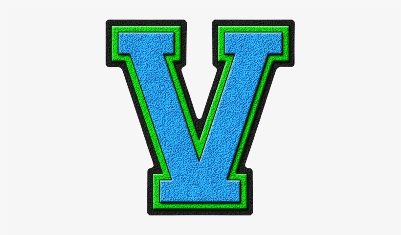 Letter V - Columbia Blue And Gold, transparent png #406178