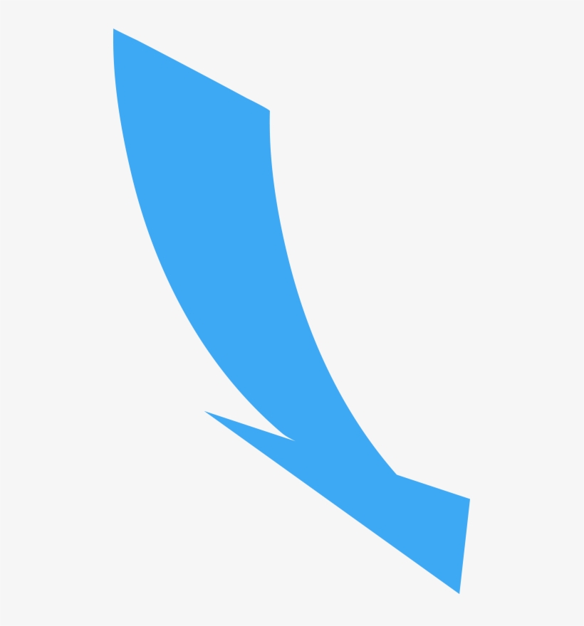 Curved, Wide Directional Arrow Pointing To The Lower - Arrow Blue No Background, transparent png #406223