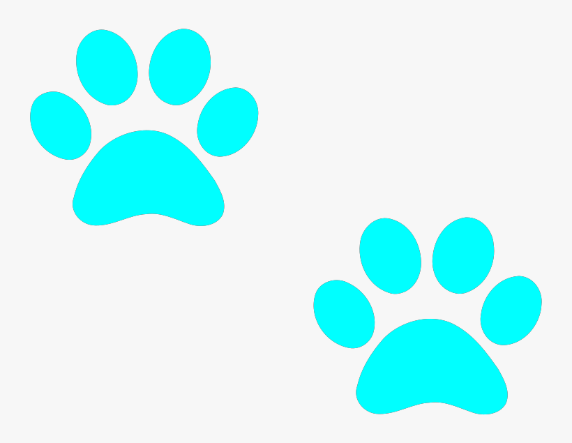 Puppy Paw Print Clip Art - Teal Paw Prints, transparent png #406286