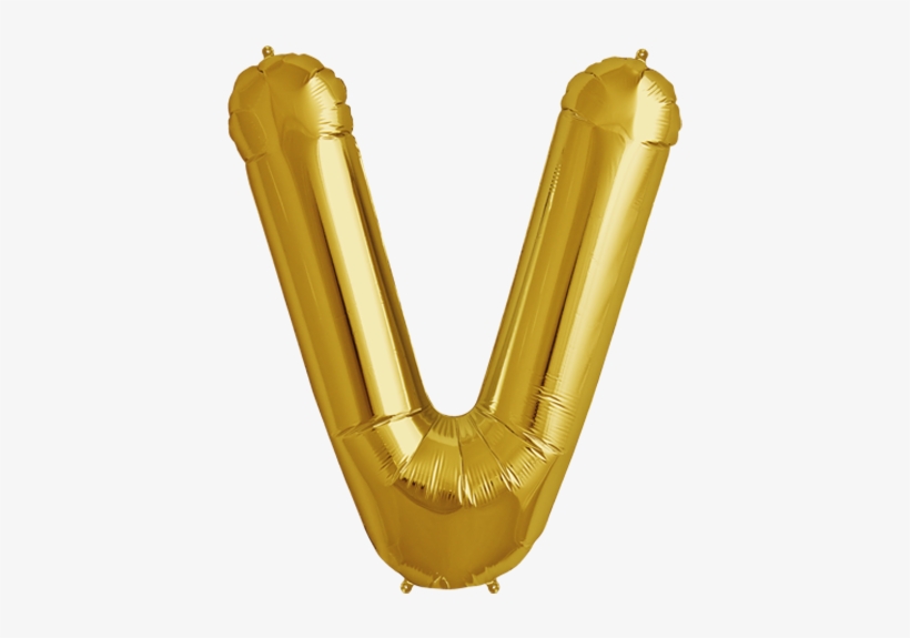 34" Gold Letter V Foil Balloon - 34" Northstar Brand Packaged Letter V - Gold - Mylar, transparent png #406426