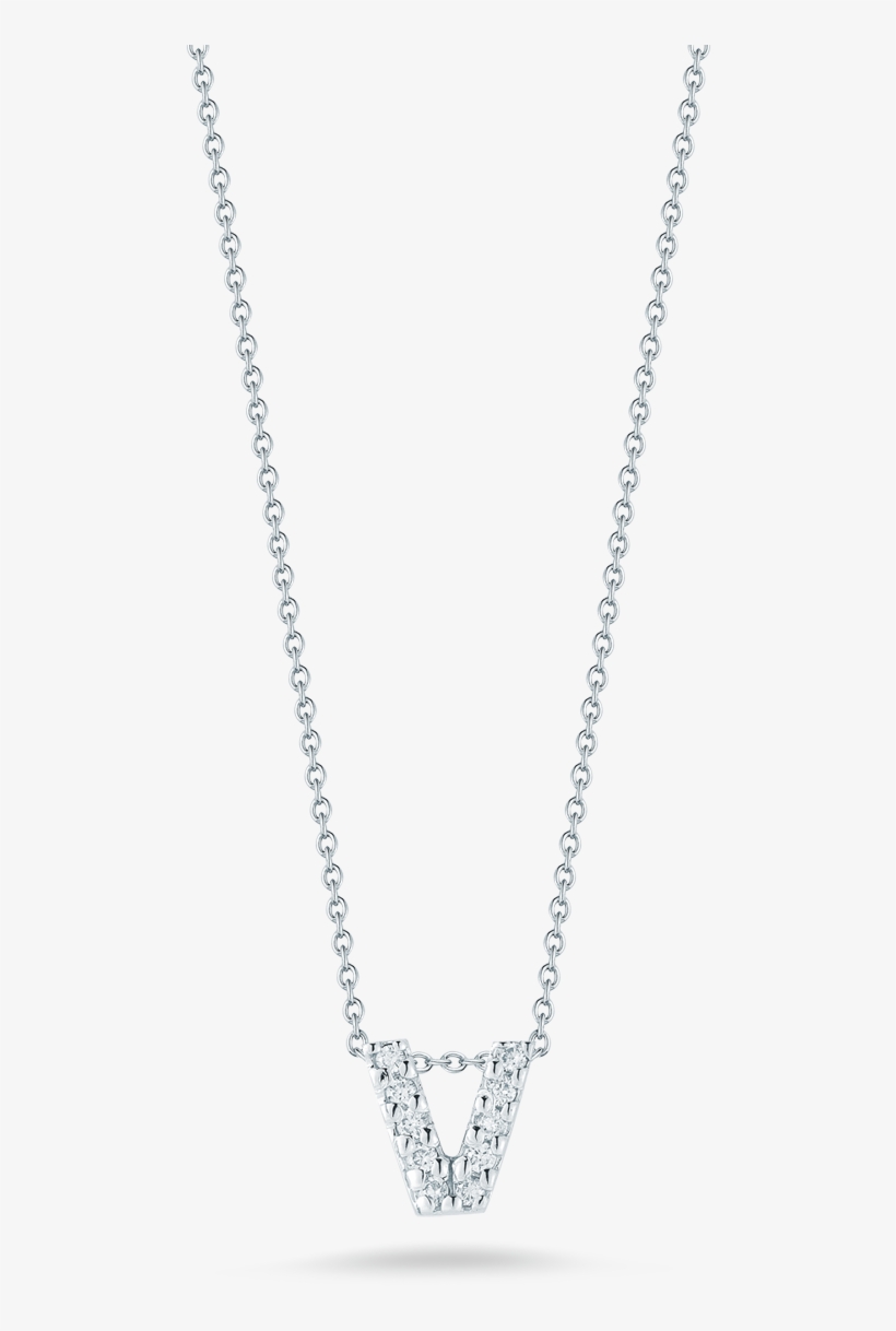 Roberto Coin Tiny Treasures 18k White Gold Love - Letter B Diamond Necklace, transparent png #406472