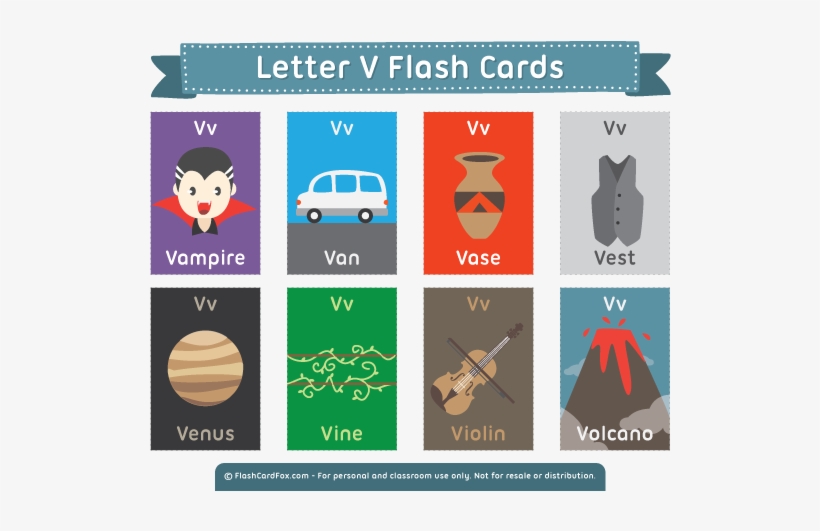 Description - Flash Cards Letter V, transparent png #406729
