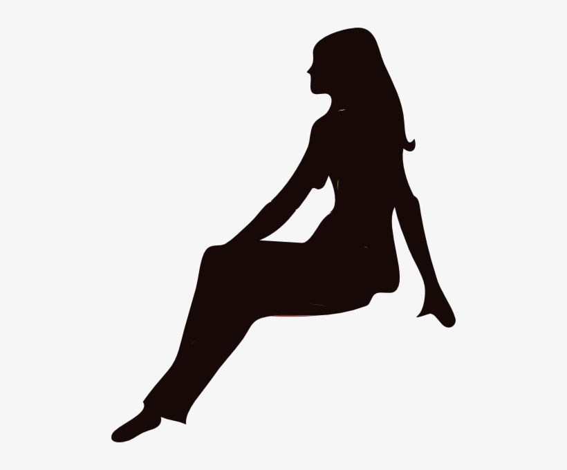 Human Silhouette Sitting Png - Girl Sitting Silhouette Png, transparent png #406808