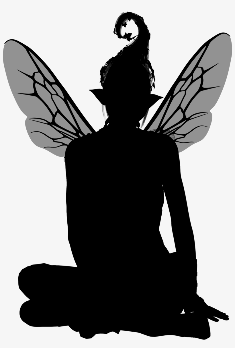 This Free Icons Png Design Of Fairy Sitting Silhouette, transparent png #407483