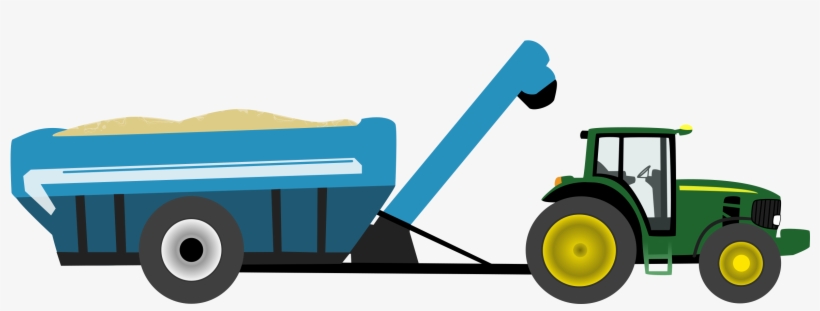 Watercolor Clipart Tractor - Tractor With Trolley Clipart, transparent png #407686