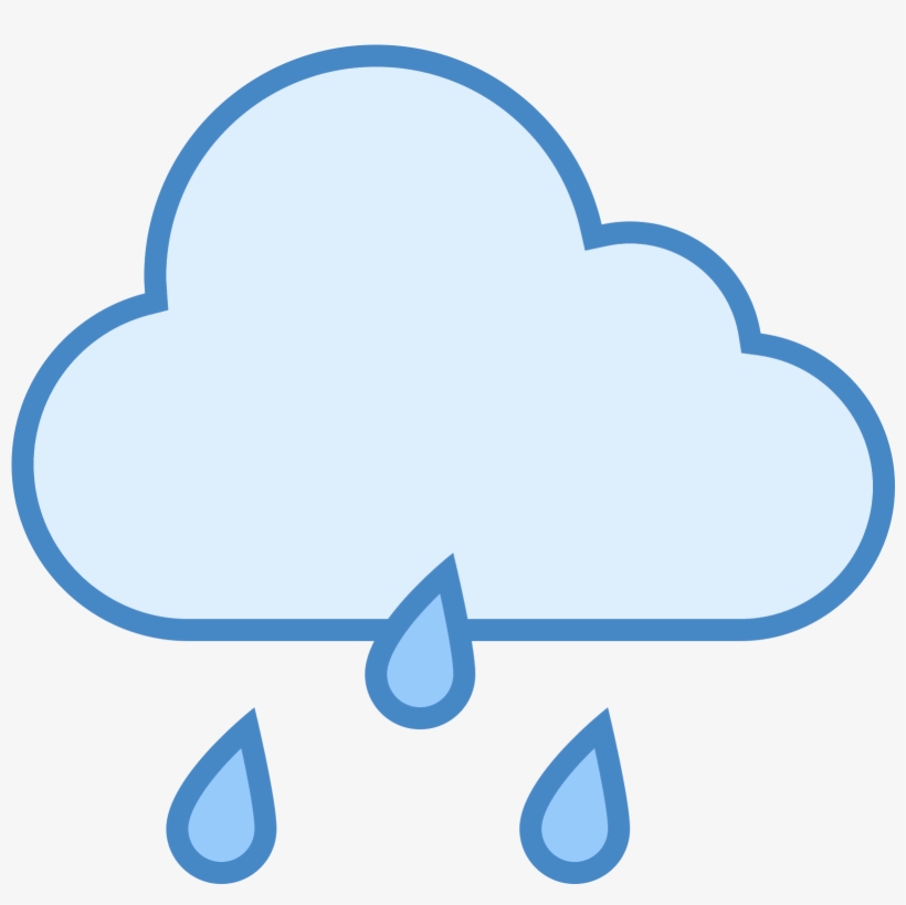 This Is A Drawing Of A Rain Cloud That Is Flat On The - Icon, transparent png #408064
