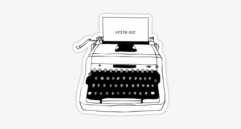 "write On" Typewriter Sticker - Stickers Writer, transparent png #408293