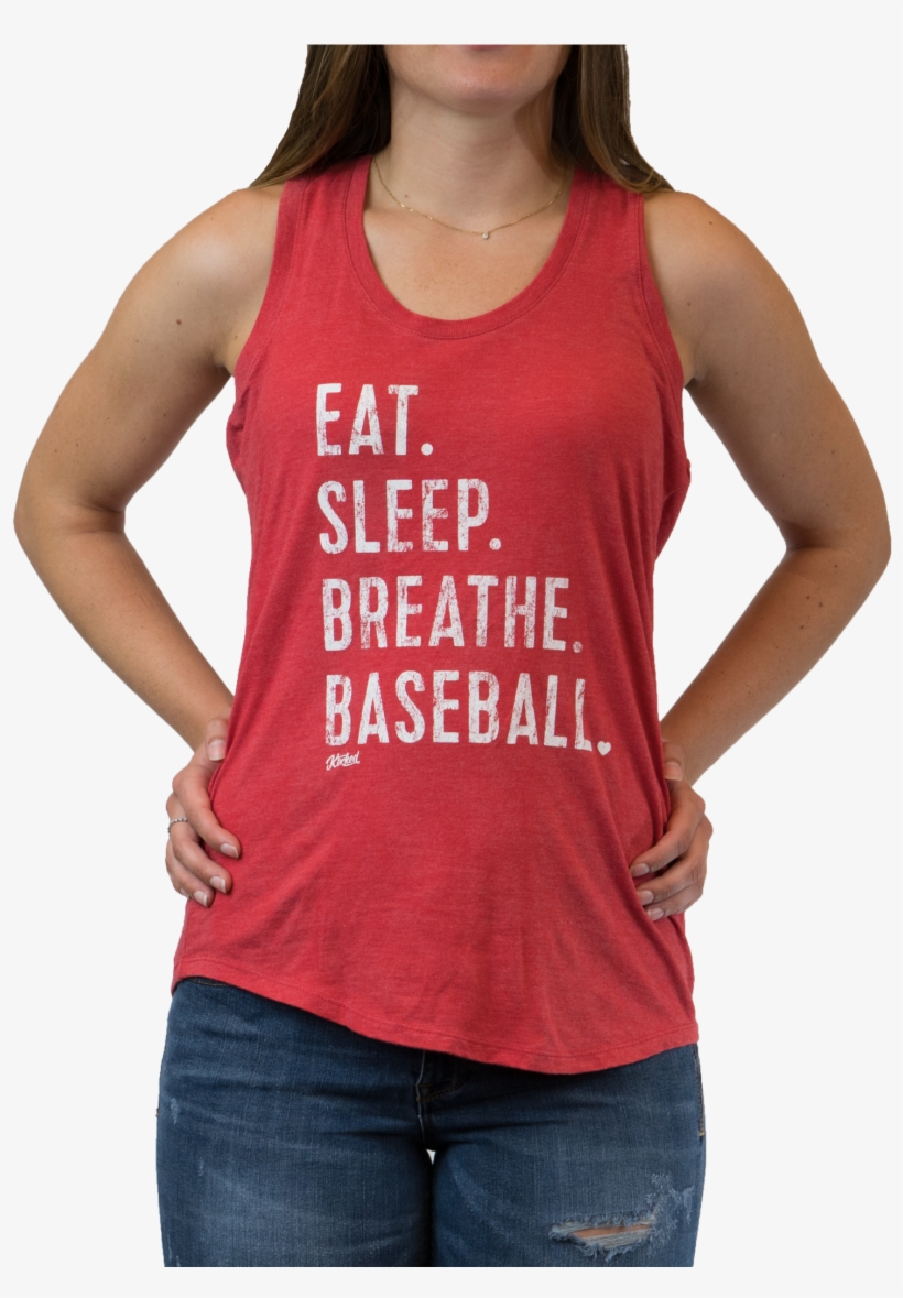 Eat Sleep Breathe Baseball Tank - Woman, transparent png #408465