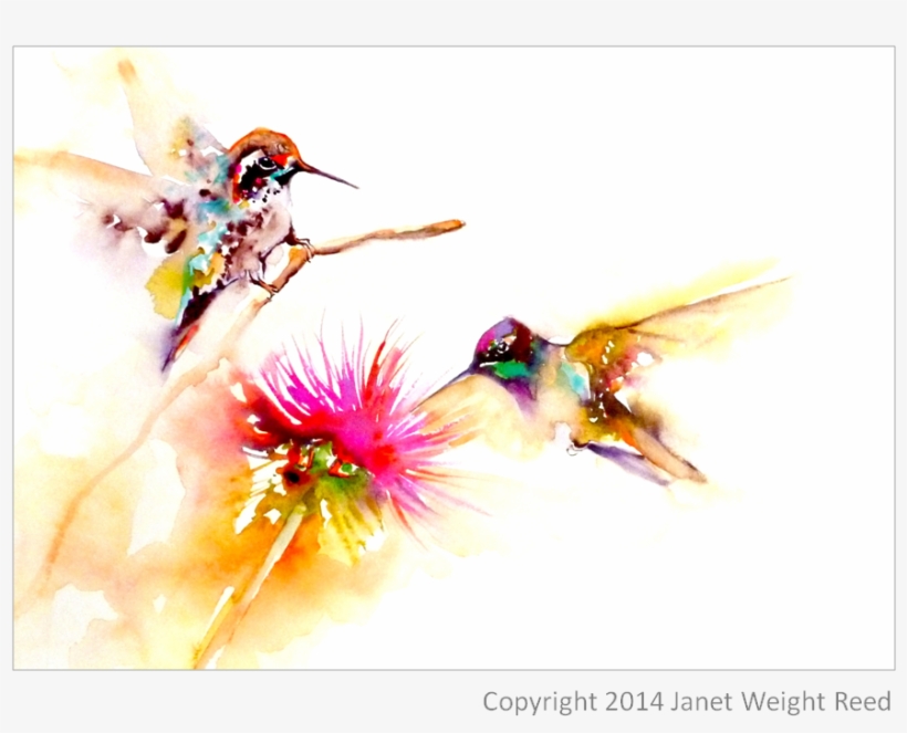 "thistle For Two" Hummingbird Print On Aluminum By - Two Hummingbird, transparent png #409424