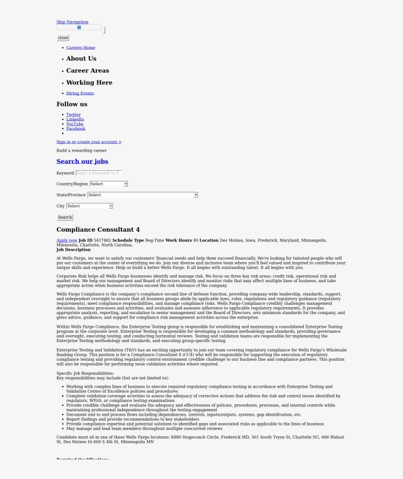 At Wells Fargo - Résumé, transparent png #4000028