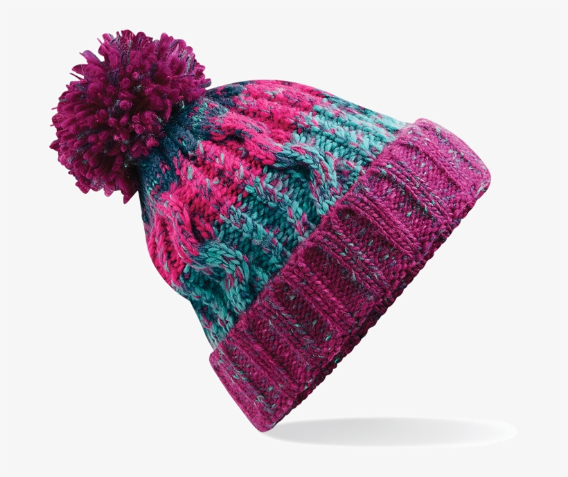 Bc486 Pom Pom Beanie - Customized Beechfield Headwear Corkscrew Pom Pom Beanie, transparent png #4000447