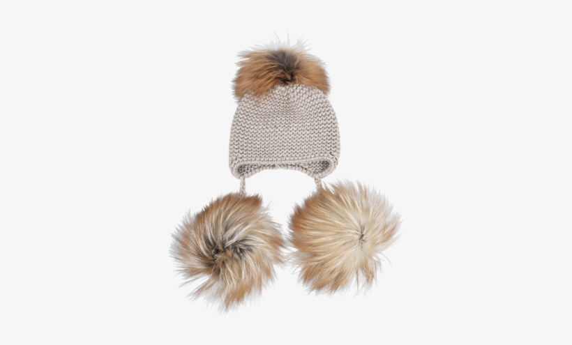 Inverni 3 Pompom Cashmere Beanie - Inverni Bonnet 3 Pompons En Cachemire, transparent png #4001082