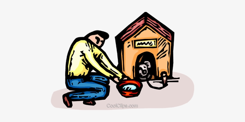 Man With A Dog And A Doghouse Royalty Free Vector Clip - Clip Art, transparent png #4001237
