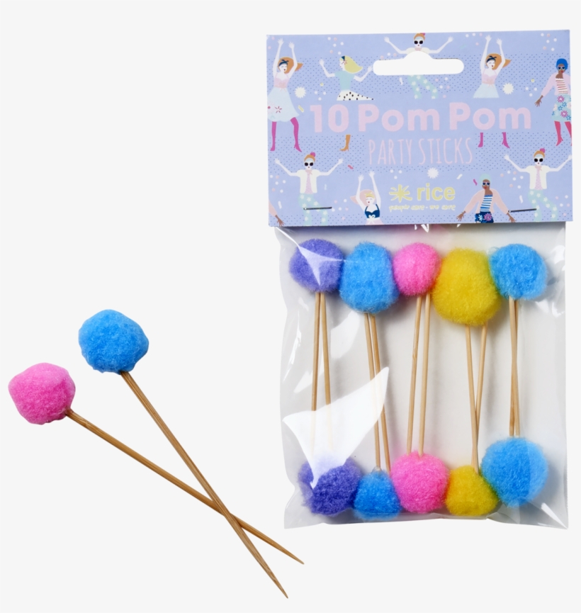 Rice Party-sticks Pompom , Mehrfarbig, 7cm, transparent png #4001305