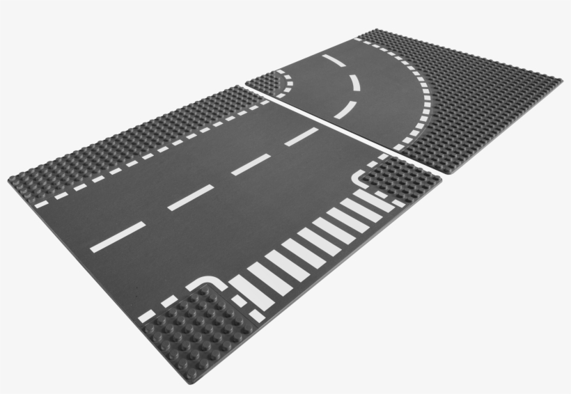T-junction & Curved Road Plates - Lego 7280, transparent png #4001396