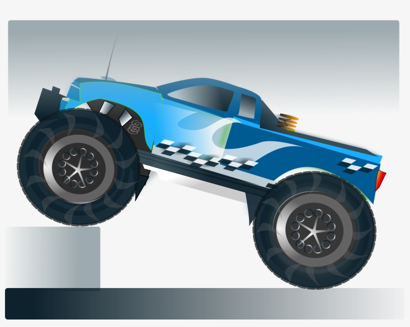 Clipart Monster Truck Stunt - Personalized Monster Truck Invitations, transparent png #4002248