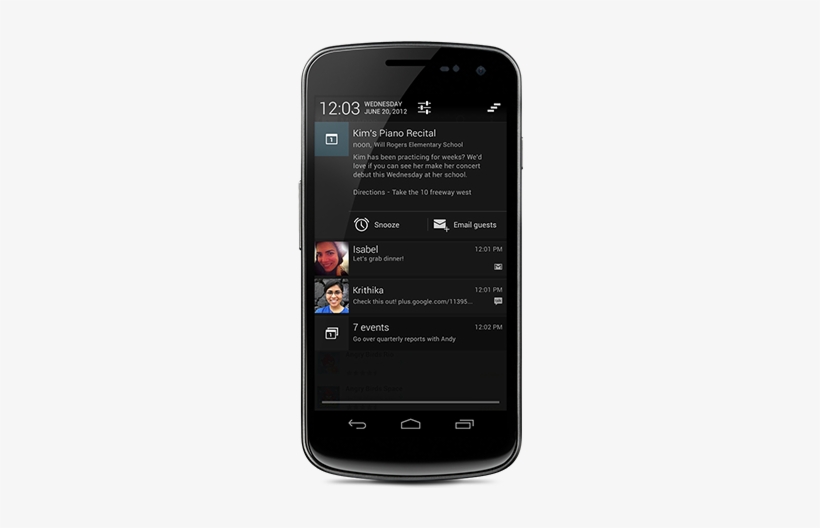 Jelly Bean Notifications With Actions - - Android Jelly Bean, transparent png #4002913