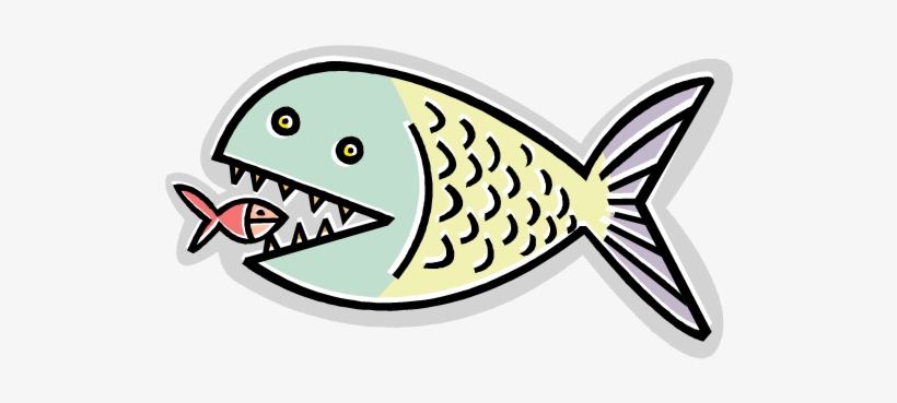 Small Fish And Big Fish, transparent png #4002941