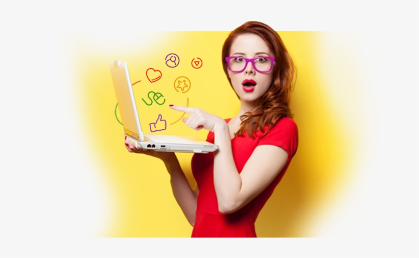 Ads Center - Surprised Woman With Yellow, transparent png #4003825