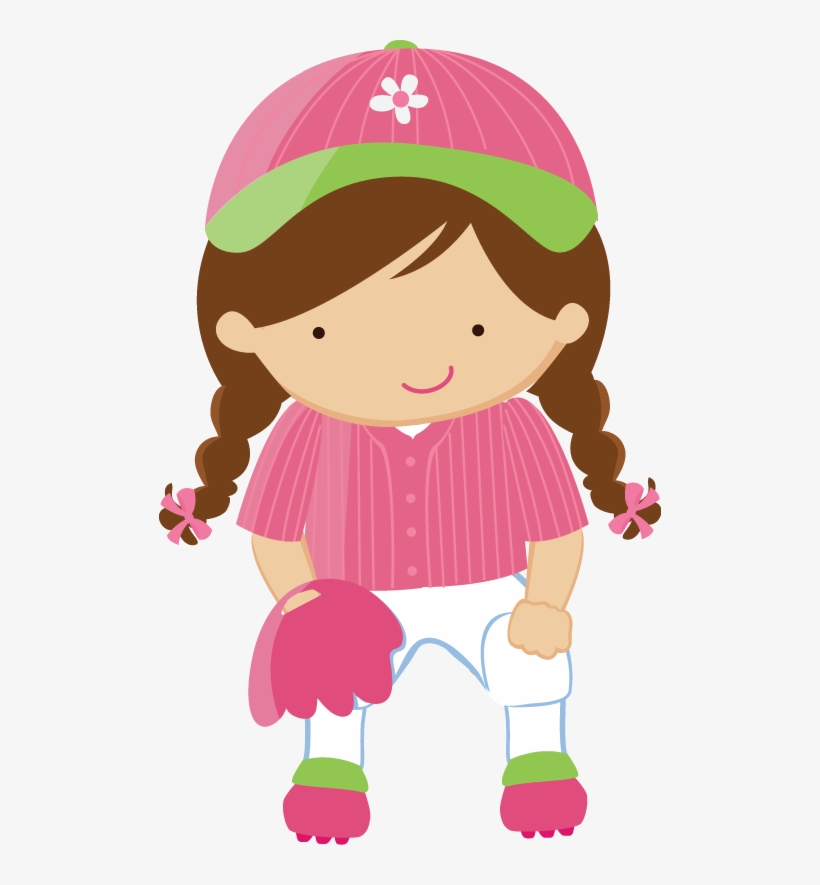 Say Hello - Girl Baseball Clipart, transparent png #4003935