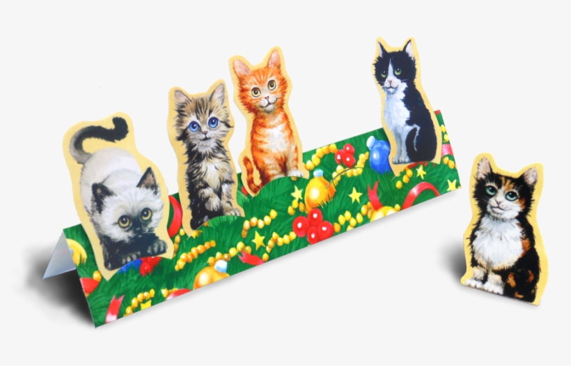 Cat Mini Xmas Print Med - Christmas Cats Frame Png, transparent png #4004268