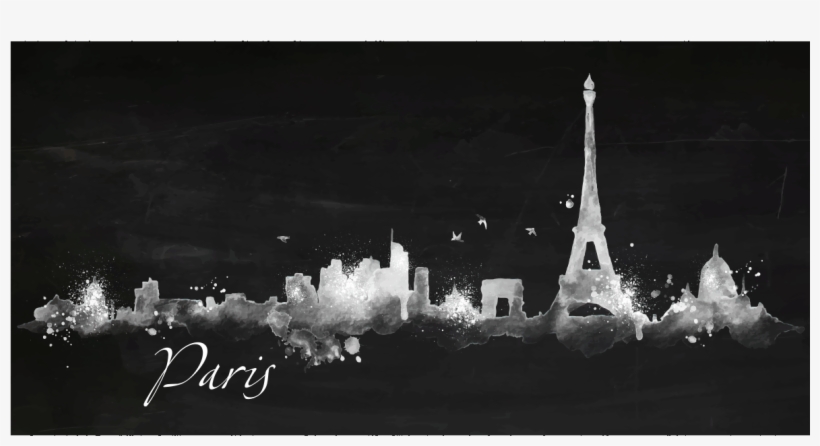 Sticker Paris Design Peint Ambiance Sticker Col Sand - East Urban Home 'paris Dark Silhouette' Graphic Art, transparent png #4004482