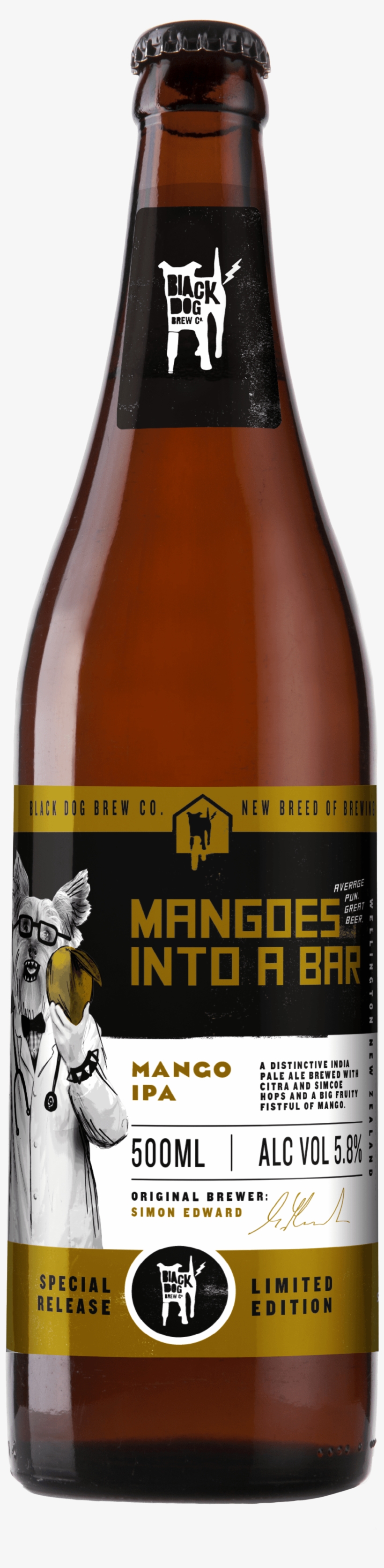 Mangoes Into A Bar Black Dog 500ml - Black Dog Beer, transparent png #4004606