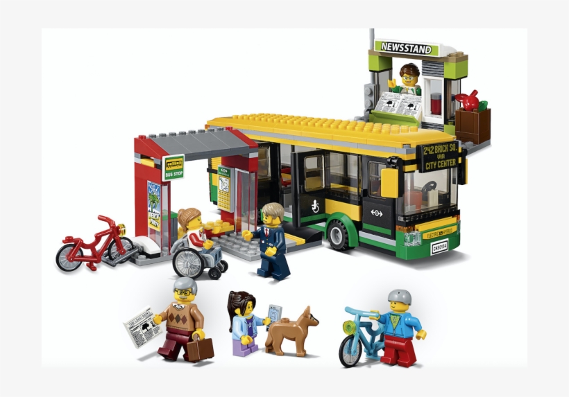Lego City Bus Sation 5702015866002 60154 - Lego: City: Bus Station (60154), transparent png #4004799