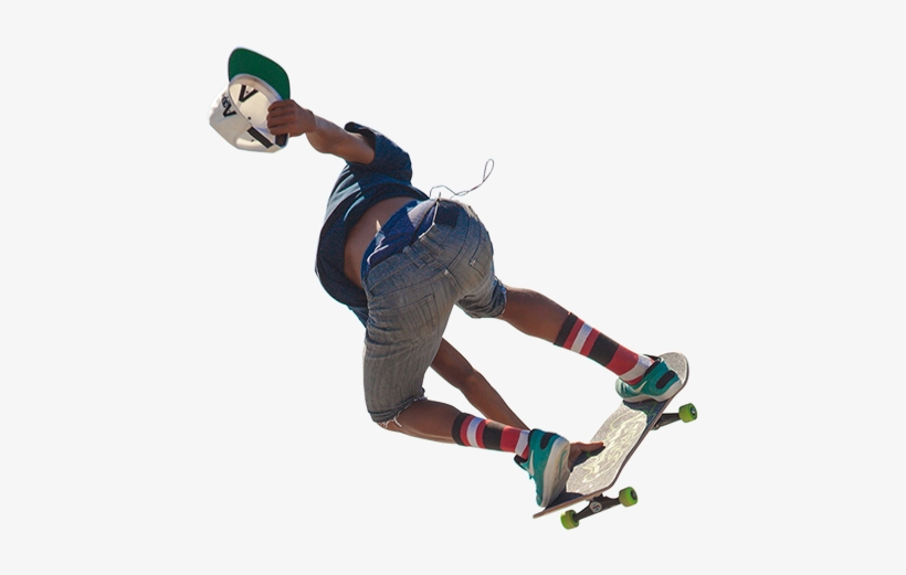 A Young Man Skating Through The Air In Jean Shorts - Xiaomi Yi Handheld Gimbal Stabilizer, transparent png #4005444