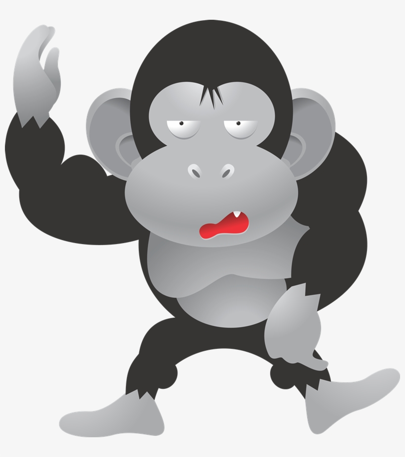 Gorilla Clipart - Fling Poo! Rectangle Sticker, transparent png #4005626