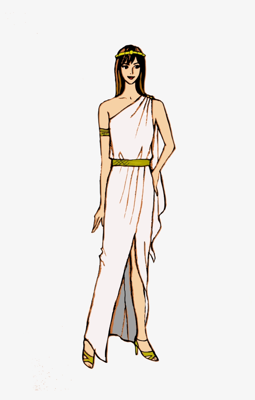 Greek Goddess Costume For Halloween Party Or Prom Night - Sketch Dress Greek, transparent png #4005627