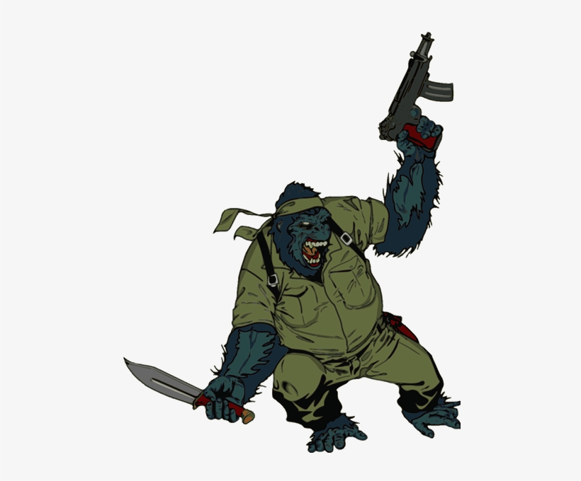 Custom Gorilla Soldier Shower Curtain, transparent png #4005973