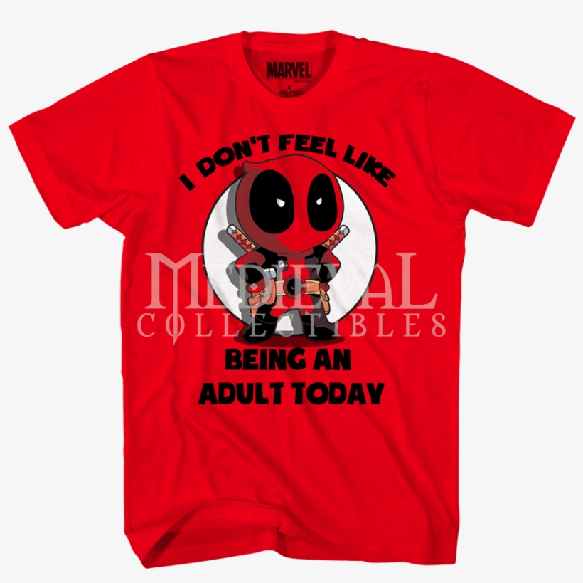 Chibi Deadpool Adults Only T-shirt - T Shirt Deadpool, transparent png #4006012