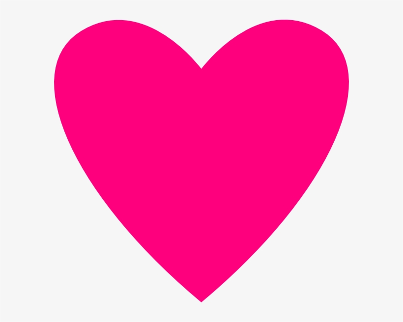 Hot Pink Heart Clip Art At Clker - Pink Heart Clipart Png, transparent png #4007113