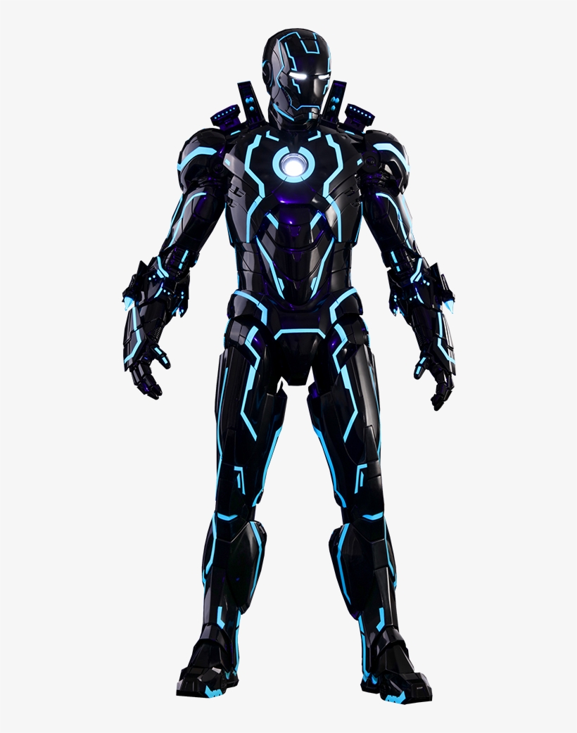 Hot Toys Neon Tech Iron Man Mark Iv Sixth Scale Figure - Iron Man Mark Neon, transparent png #4008700