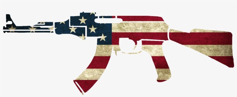 Grunge American Grunge American Flag Png - Ak 47 Con Bandera De Estados Unidos, transparent png #4008812