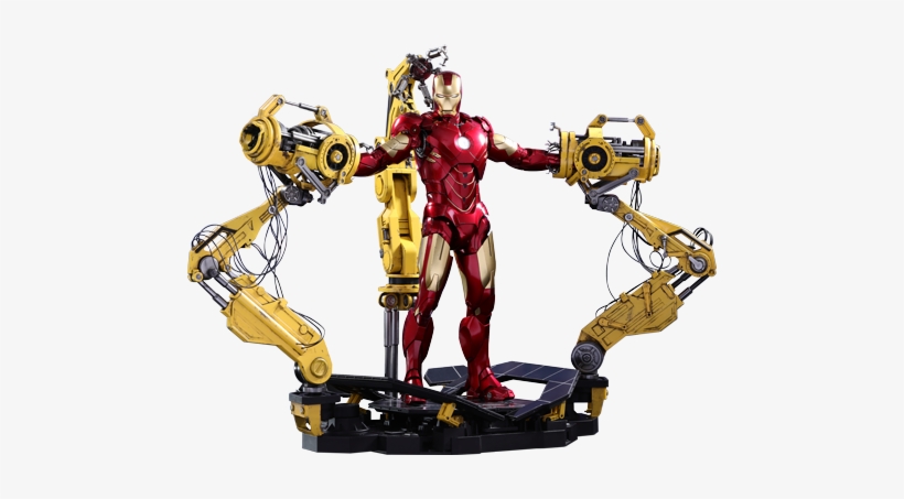 Hot Toys Iron Man Mark Iv With Suit-up Gantry Collectible - Iron Man Diecast, transparent png #4009140