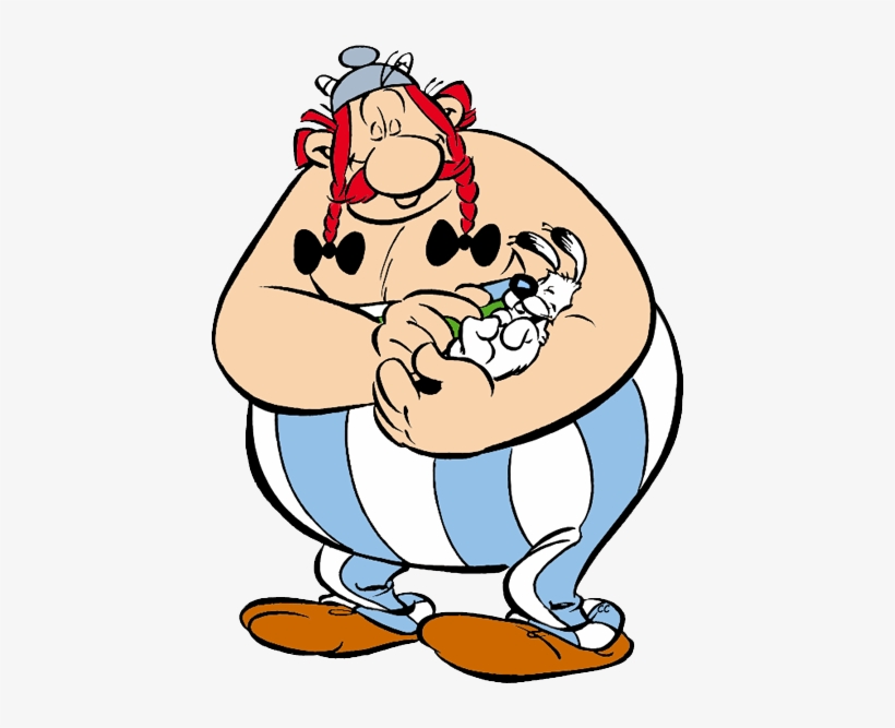 Asterix Asterix Dogmatix Dogmatix Unwrapping Gifted - Obelix Png, transparent png #4009409
